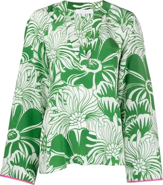 Portia floral-print silk tunic