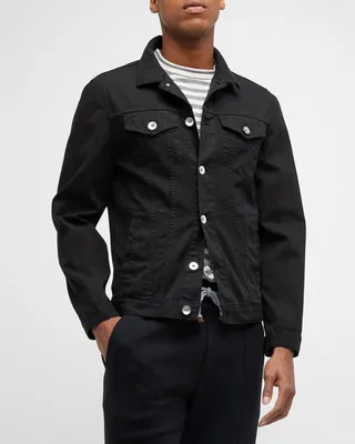 Men's Solid Denim Jacket