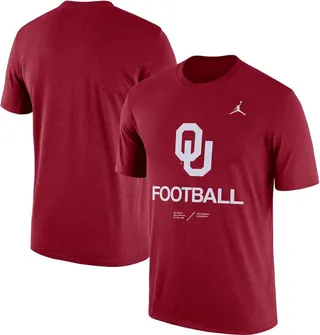 Men's Jordan Brand Heathered Crimson Oklahoma Sooners Team Football Legend T-shirt