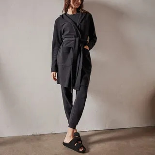 Brushed Thermal Knit Hooded Robe