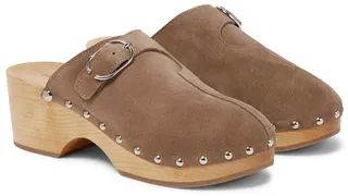 Suede clogs