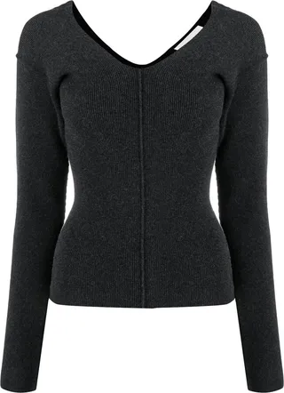 Fine-Ribbed Long-Sleeve Top