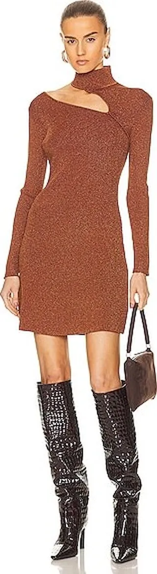 Cult Gaia Jet Knit Dress in Rust