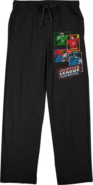 Justice League Group Pose Men’s Black Sleep Pajama Pants