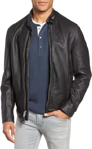 Café Racer Hand Vintaged Cowhide Leather Jacket