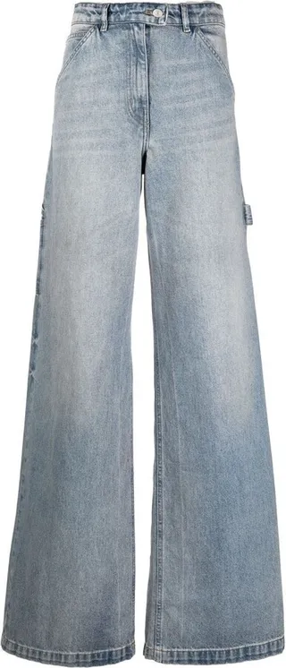 Light-Wash Wide-Leg Jeans