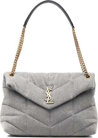 Puffer denim shoulder bag