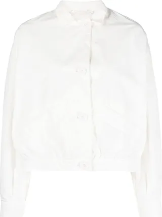 Globe buttoned bomber jacket