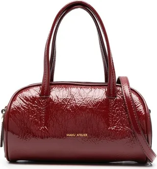 MANU ATELIER- Hourglass Bowling Leather Handbag