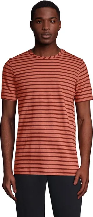 Lands' End Men's Short Sleeve Cotton Linen Tee - Large - Radiant Navy
