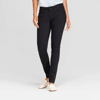 Women's Mid-Rise Curvy Skinny Jeans - Universal Thread™ Black Wash 00 Long