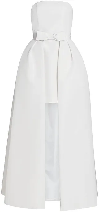 Silk Faille Strapless Minidress with Convertible Skirt