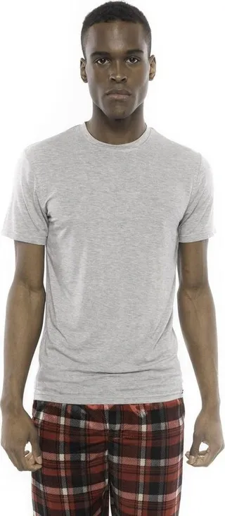 Members Only Men's Short Sleeve Rayon from Bamboo Sleep Shirt-Grey XL