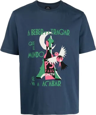 Souvenir-print organic cotton T-shirt