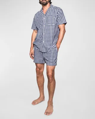 Men's Gingham Short Pajama Set