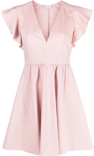 Empire-Line Fluted Mini Dress