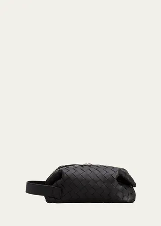 Men's Intrecciato Leather Toiletry Bag