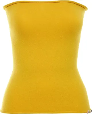 Belt cashmere blend strapless top