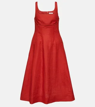 Linen midi dress
