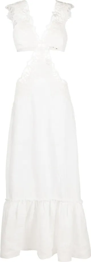 Panelled-Lace Maxi Dress