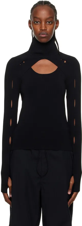 Dion Lee Black Slash Turtleneck & Tank Top Set