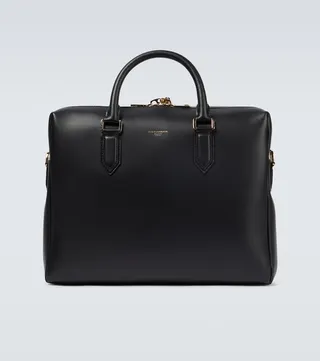 Duffle leather briefcase
