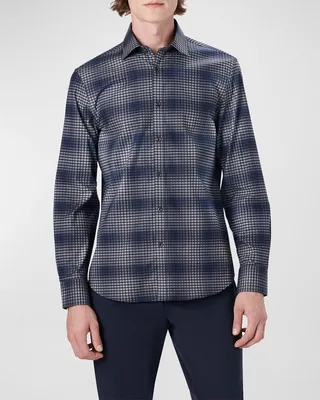 Men's Julian Shaped Mini-Check Sport Shirt