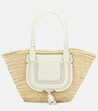 Marcie Medium raffia tote