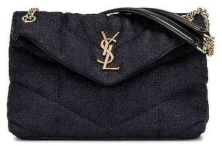 Saint Laurent Small Puffer Chain Bag in Navy
