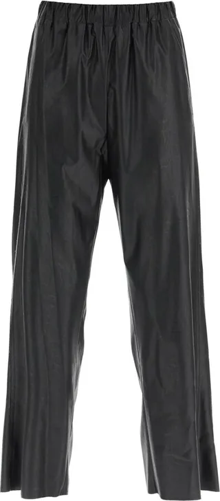 Mm6 Maison Margiela Faux Leather Pants With Raw Cut Details