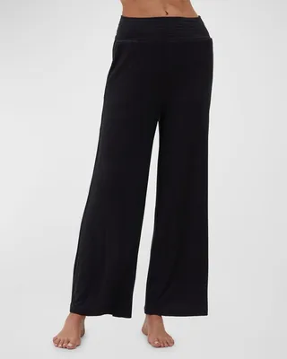 Ballet Rib Wide-Leg Pants