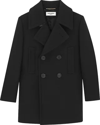 Double-Breasted Peacoat in Wool
