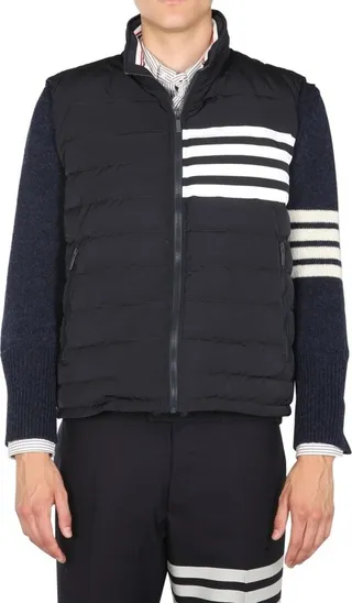 Thom Browne 4-Bar Motif Zipped Gilet