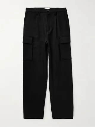 Wide-Leg Virgin Wool Cargo Trousers