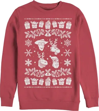 Men's Toy Story Ugly Christmas Toys Sweatshirt - Red - Large
