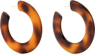 Tortoiseshell-Effect Hoop Earrings