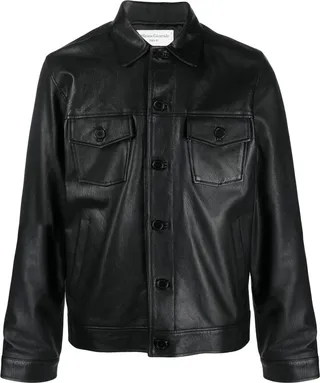 Button-Up Leather Jacket