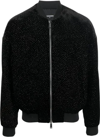 Crystal-Embellished Bomber Jacket