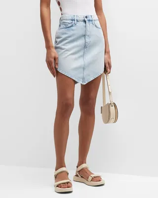 Ms. Hart Denim Petal-Hem Mini Skirt