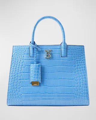 Frances Croc-Embossed Leather Tote Bag