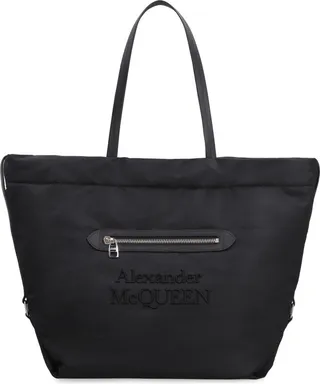 Alexander McQueen Logo Embroidered Zipped Shoulder Bag