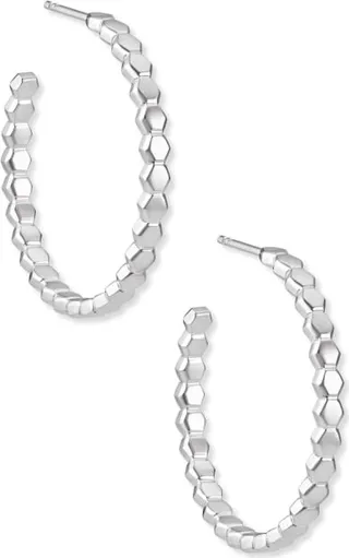Davis Small Hoop Earrings in Sterling Silver