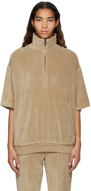 Essentials Tan Cotton Turtleneck