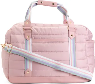 Nylon Channel Duffel With Rainbow Strap & Handles