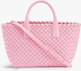 Womens Ribbo -gold Mini Cabat Intrecciato Leather Tote bag