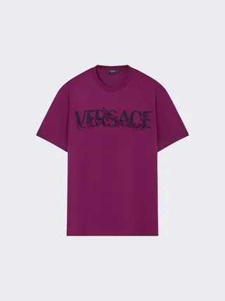 Barocco Silhouette Logo T-shirt Purple