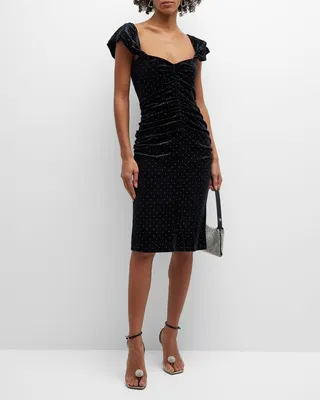 Sampson Rhinestone Velvet Sheath Dress