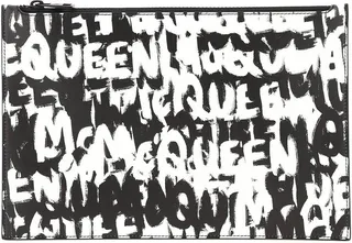 Alexander Mcqueen 'mcqueen Graffiti' Leather Flat Pouch