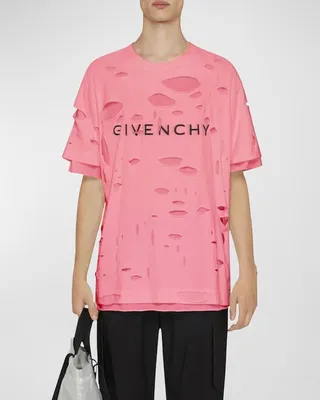 Men's Double-Layer Destroyed Logo T-Shirt