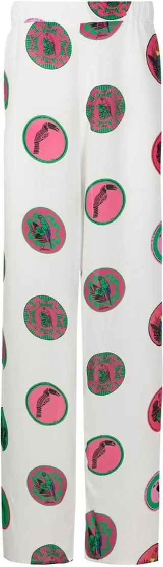 Graphic-Print Straight-Leg Trousers